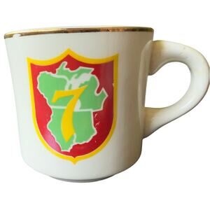Vintage Boy Scouts of America BSA Region 7 VII Gold Rim Ceramic Coffee Mug